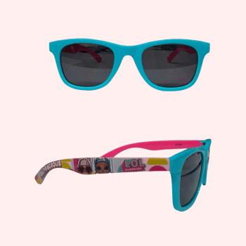 ÓCULOS DE SOL INFANTIL LOL SURPRISE AZUL COM ROSA E PROTEÇÃO UV  4 A 6 ANOS