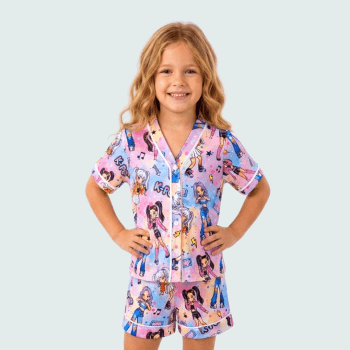 PIJAMA INFANTIL AMERICANO COLORIDO K-POP HUNTRIX