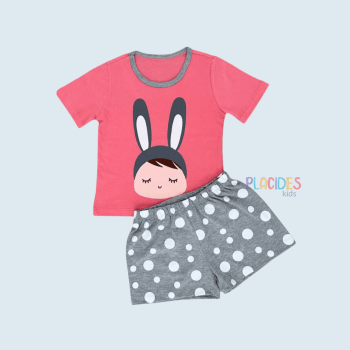 PIJAMA INFANTIL METOO CINZA E CORAL