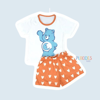 PIJAMA INFANTIL URSINHOS CARINHOSOS BEGE E LARANJA