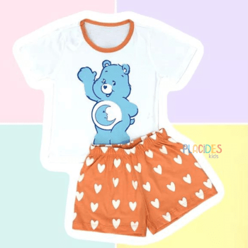 PIJAMA INFANTIL URSINHOS CARINHOSOS BEGE E LARANJA