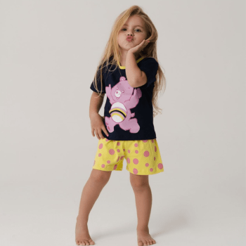 PIJAMA INFANTIL URSINHOS CARINHOSOS PRETO E AMARELO