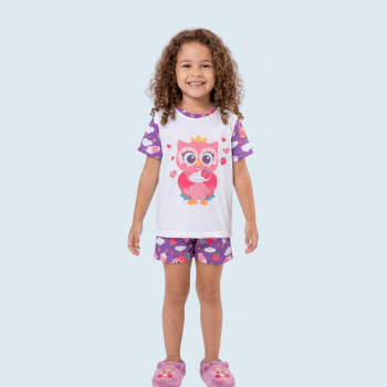 PIJAMA INFANTIL COLORIDO CORUJINHA