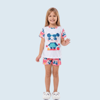 PIJAMA INFANTIL COLORIDO PANDA FRUTINHAS