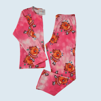 PIJAMA INVERNO INFANTIL PINK CAPIVARA PATINS