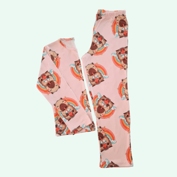 PIJAMA INVERNO INFANTIL ROSA CAPIVARA