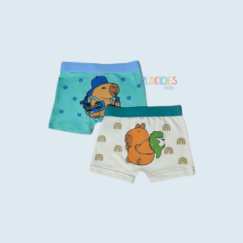 KIT COM 2 CUECAS INFANTIS CAPIVARA