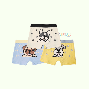 KIT COM 3 CUECAS INFANTIS PETS 