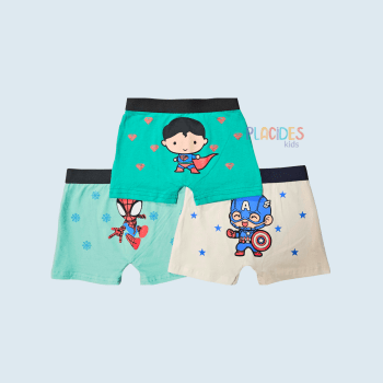 KIT COM 3 CUECAS INFANTIS SUPER HEROIS 4