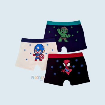 KIT COM 3 CUECAS INFANTIS SUPER HEROIS 9 KIT COM 3 CUECAS INFANTIS SUPER HEROIS 9