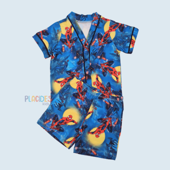 PIJAMA AMERICANO INFANTIL AZUL HOMEM ARANHA