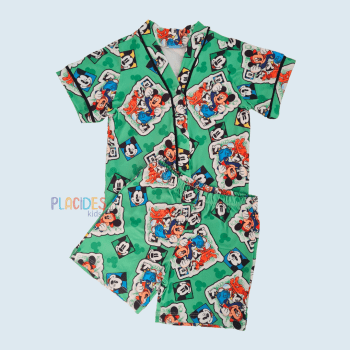 PIJAMA AMERICANO INFANTIL VERDE MICKEY