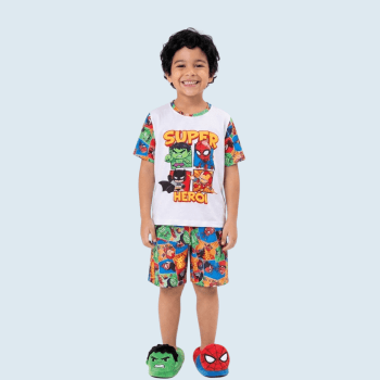 PIJAMA INFANTIL COLORIDO SUPER HERÓI
