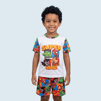 PIJAMA INFANTIL COLORIDO SUPER HERÓI PIJAMA INFANTIL COLORIDO SUPER HERÓI