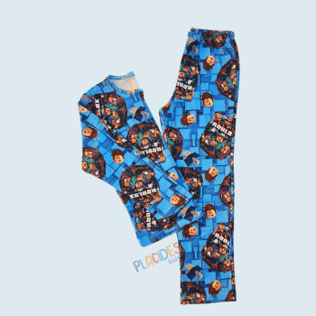 PIJAMA INVERNO INFANTIL AZUL ROBLOX