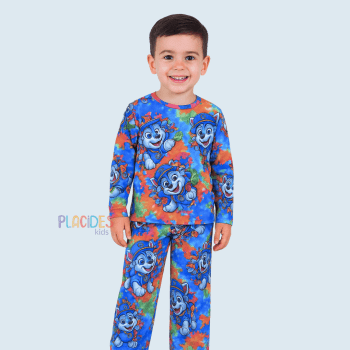 PIJAMA INVERNO INFANTIL COLORIDO PATRULHA CANINA