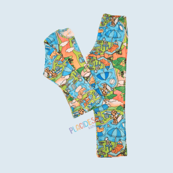 PIJAMA INVERNO INFANTIL VERDE COM AZUL BOBBIE GOODS