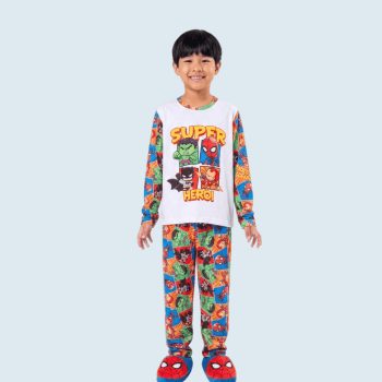 PIJAMA INVERNO INFANTIL COLORIDO SUPER HERÓI