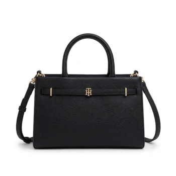 BOLSA COM ALÇA DE OMBRO E MÃO PRETA LOGO XW09251 TOMMY HILFIGER