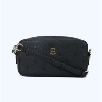 BOLSA CROSSBODY TRANSVERSAL PRETA LOGO XW07155 TOMMY HILFIGER
