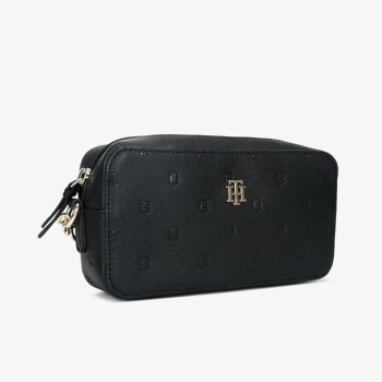 BOLSA CROSSBODY TRANSVERSAL PRETA LOGO XW07155 TOMMY HILFIGER