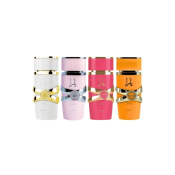 KIT DE MINIATURAS DE PERFUMES LATTAFA YARA 4 FRAGRÂNCIAS ICÔNICAS