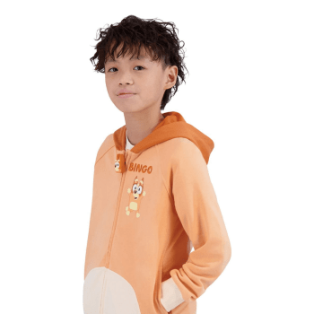 BLUSA JAQUETA MANGA LONGA INFANTIL BBC STUDIOS BINGO ORELHAS 3D LARANJA