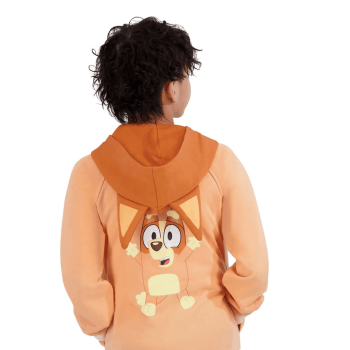 BLUSA JAQUETA MANGA LONGA INFANTIL BBC STUDIOS BINGO ORELHAS 3D LARANJA