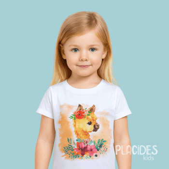 BLUSA T-SHIRT MANGA CURTA INFANTIL BRANCA BICHINHOS