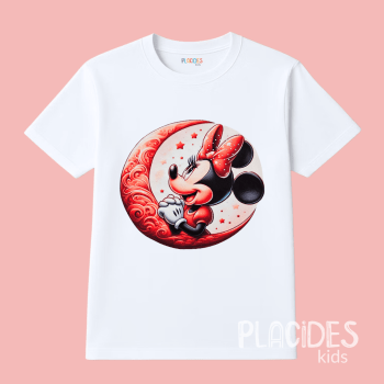 BLUSA T-SHIRT MANGA CURTA INFANTIL BRANCA MINNIE 1