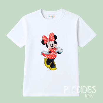 BLUSA T-SHIRT MANGA CURTA INFANTIL BRANCA MINNIE 2