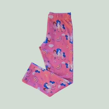 CALÇA LEGGING INFANTIL ROHMI INVERNO COM TECIDO PELUCIADO ROSA UNICORNIO BAILARINA