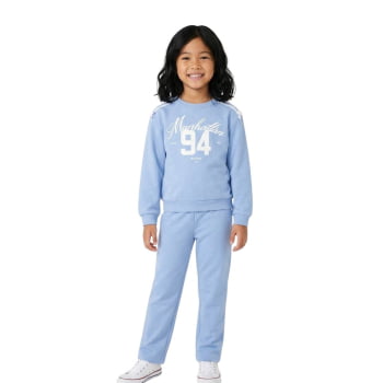 CONJUNTO INFANTIL BRANDILI MOLETOM PELUCIADO AZUL MANHATTAN