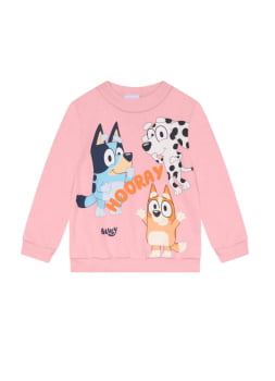 CONJUNTO INFANTIL BRANDILI MOLETOM PELUCIADO ROSA BLUEY