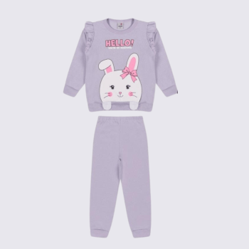 CONJUNTO INFANTIL ROHMI INVERNO COM TECIDO PELUCIADO COELHINHA LILAS