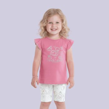 CONJUNTO INFANTIL ROSA FLAMINGO E FRUTINHAS BRANDILI CONJUNTO INFANTIL ROSA FLAMINGO E FRUTINHAS BRANDILI