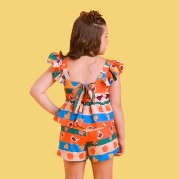CONJUNTO INFANTIL VERÃO COLORIDO COM ESTAMPA LUDICA