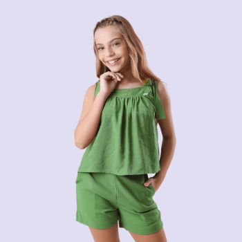 CONJUNTO INFANTIL VERÃO EM LINHO VERDE MILITAR CONJUNTO INFANTIL VERÃO EM LINHO VERDE MILITAR