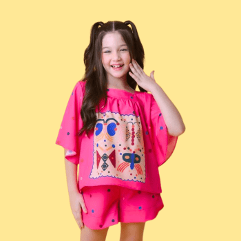 CONJUNTO INFANTIL VERÃO MAYA COM ESTAMPA LÚDICA