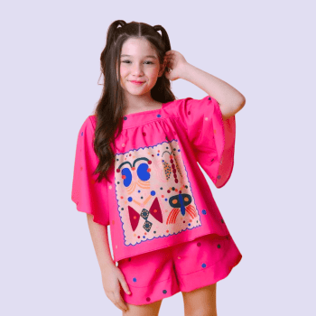 CONJUNTO INFANTIL VERÃO MAYA COM ESTAMPA LÚDICA