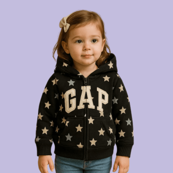 JAQUETA BLUSA MANGA LONGA INFANTIL GAP MOLETOM ESTRELAS