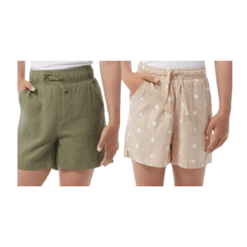 KIT INFANTIL COM 2 BERMUDINHAS EM LINHO VERDE E BEGE DE BOLINHAS 32º DEGREEZ COOL