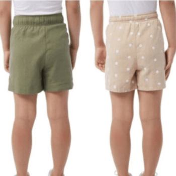 KIT INFANTIL COM 2 BERMUDINHAS EM LINHO VERDE E BEGE DE BOLINHAS 32º DEGREEZ COOL