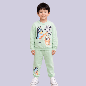 CONJUNTO INFANTIL BRANDILI MOLETOM PELUCIADO VERDE BLUEY