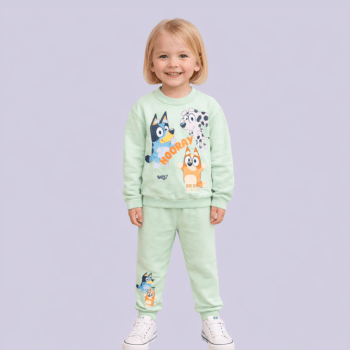 CONJUNTO INFANTIL BRANDILI MOLETOM PELUCIADO VERDE BLUEY