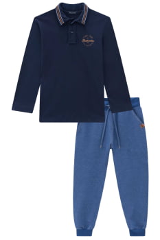 CONJUNTO INFANTIL LUC.BOO INVERNO GOLA POLO MARINHO