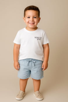 CONJUNTO INFANTIL LUCBOO PRIMAVERA VERÃO AZUL WOKE UP GREAT