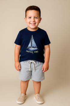 CONJUNTO INFANTIL LUCBOO PRIMAVERA VERÃO NAUTICAL VIBES