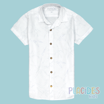 CONJUNTO INFANTIL OGOCHI CALÇA E CAMISA SOCIAL ESTAMPADA CINZA CLARO