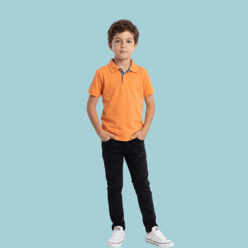 CONJUNTO INFANTIL OGOCHI CALÇA E CAMISA GOLA POLO SLIM LARANJA CONJUNTO INFANTIL OGOCHI CALÇA E CAMISA GOLA POLO SLIM LARANJA